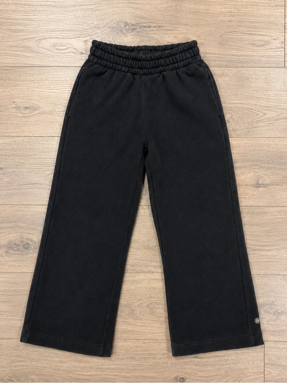 ATHLETA Girl Black Wide-Leg Fleece Bottoms